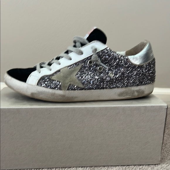 Golden Goose Women's Glitter Sneakers - Black and Silver - Picture 3 of 11